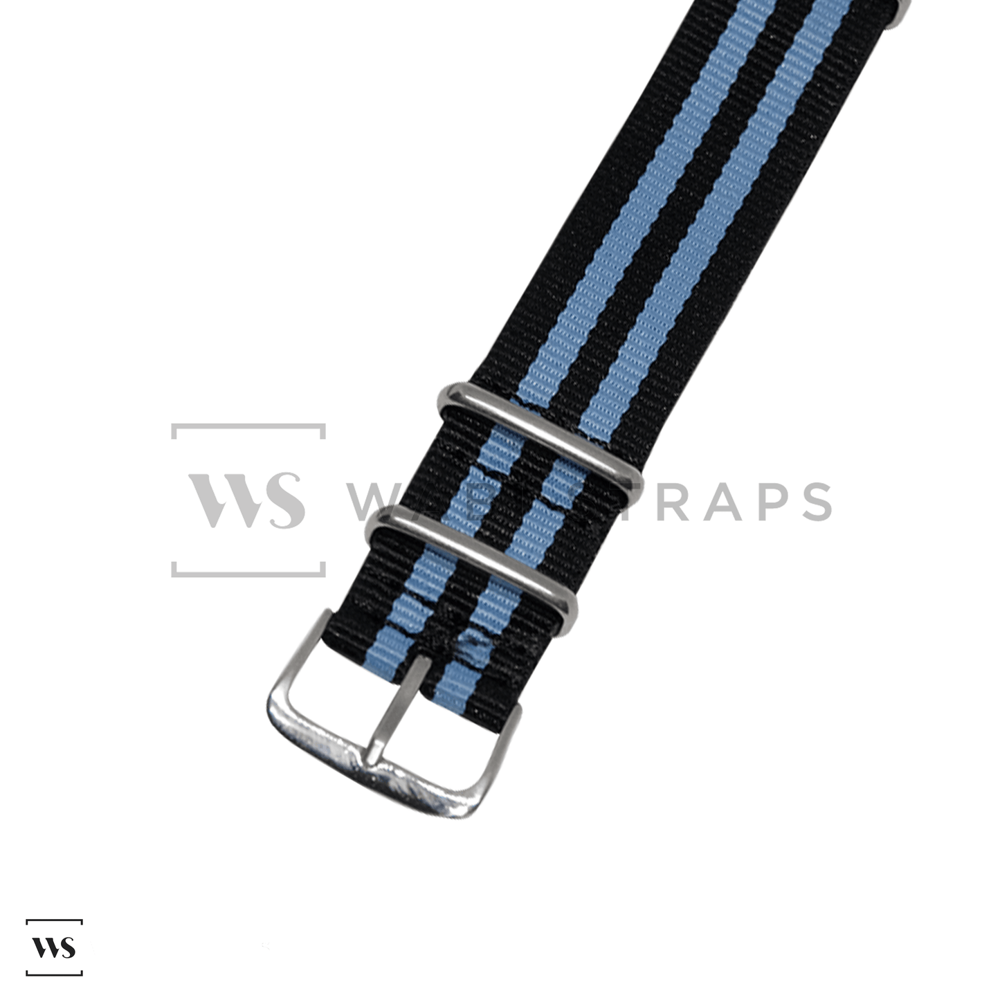 Black & Sky Blue Ballistic British Military Watch Strap