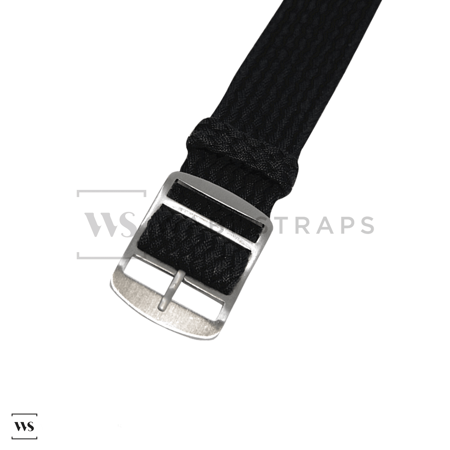 Black Woven Perlon Strap Straight