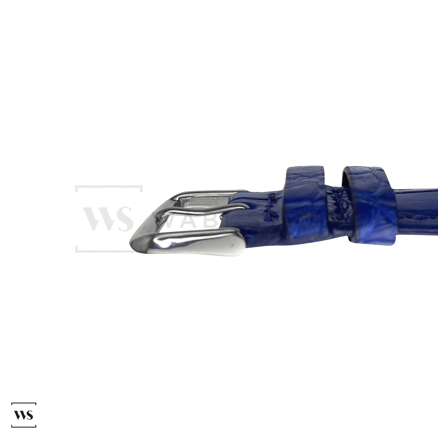 Blue Crocodile Artisan Leather Strap Side