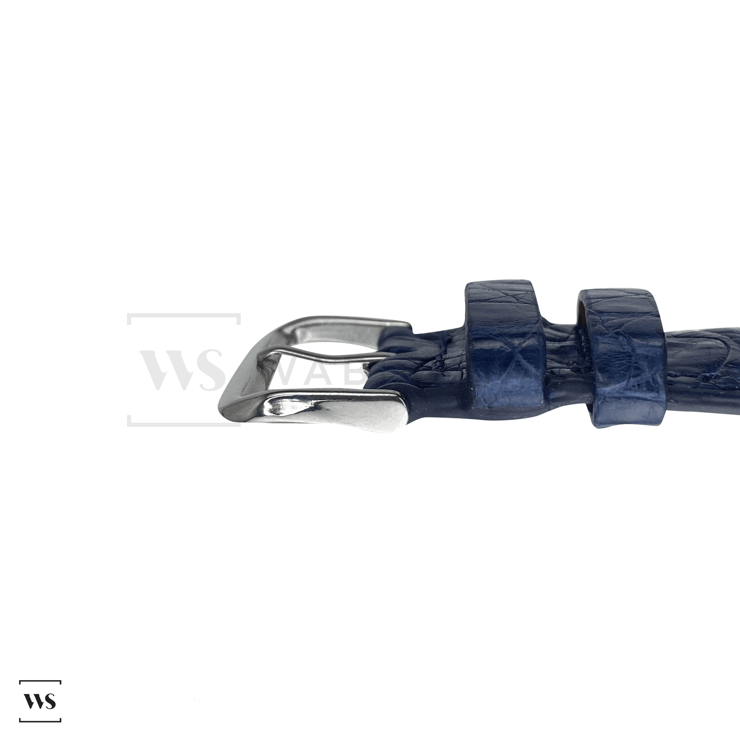 Blue Hornback Alligator Leather Strap Side