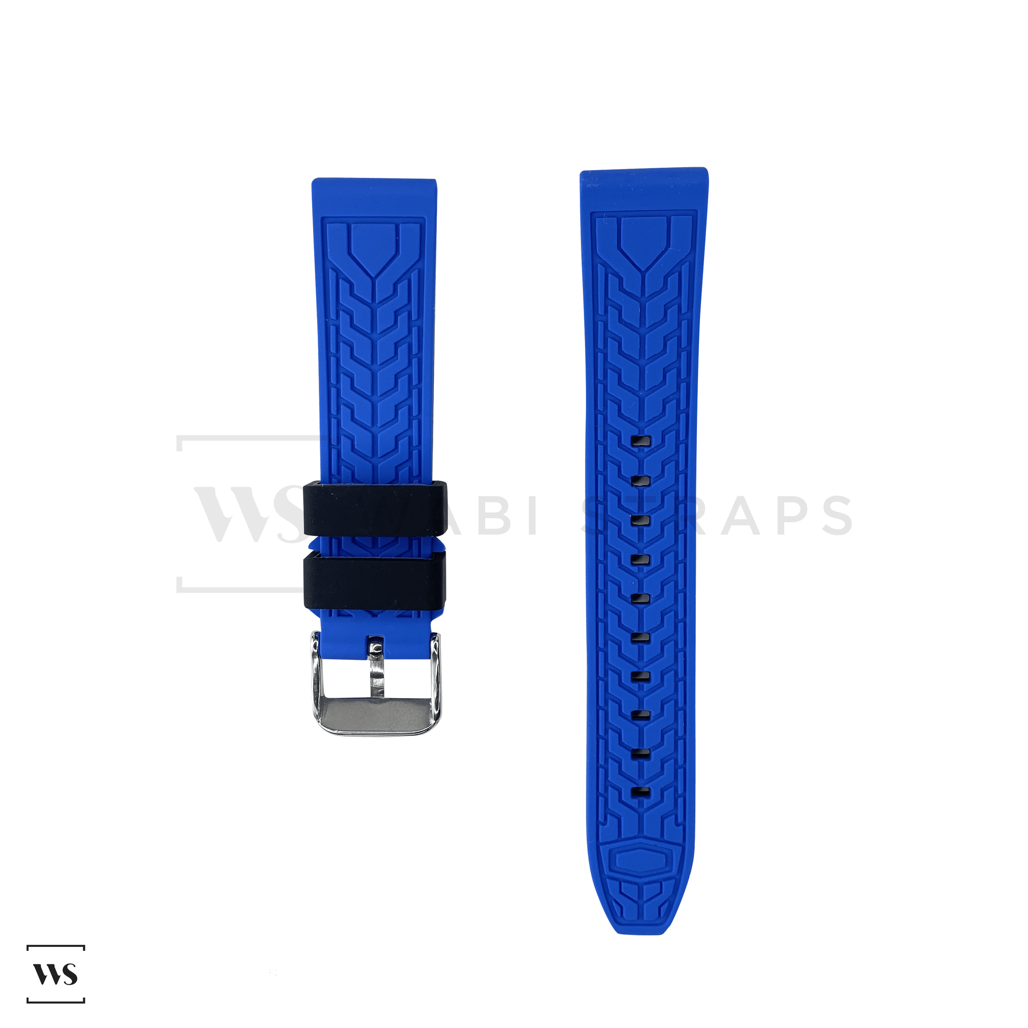 Blue Trim Silicone Waterproof Strap Front