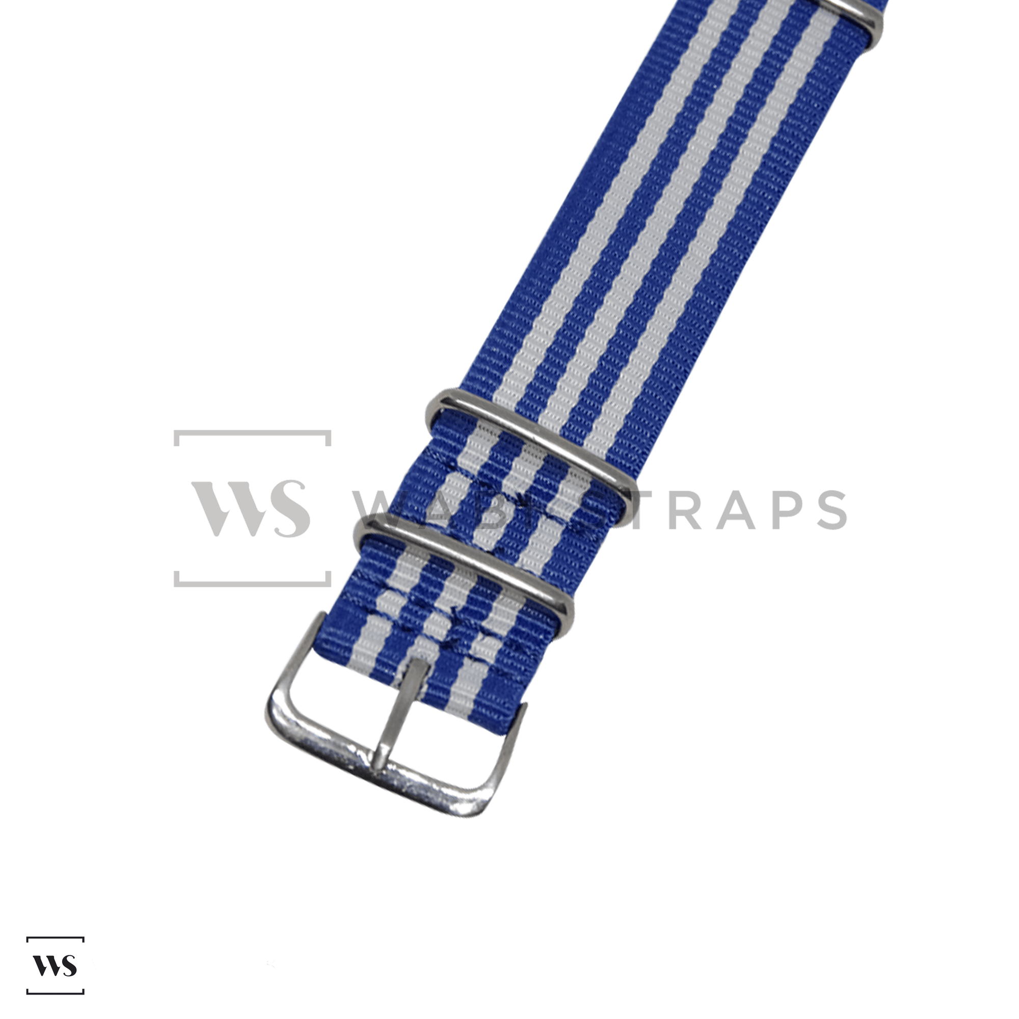 Blue & White Striped Racing British Military Watch Strap