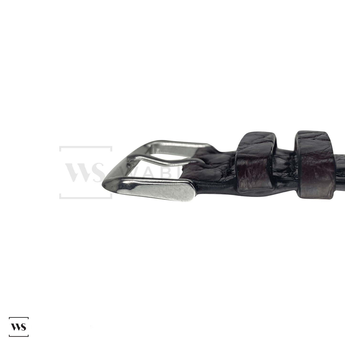 Brown Alligator Exotic Leather Strap Side