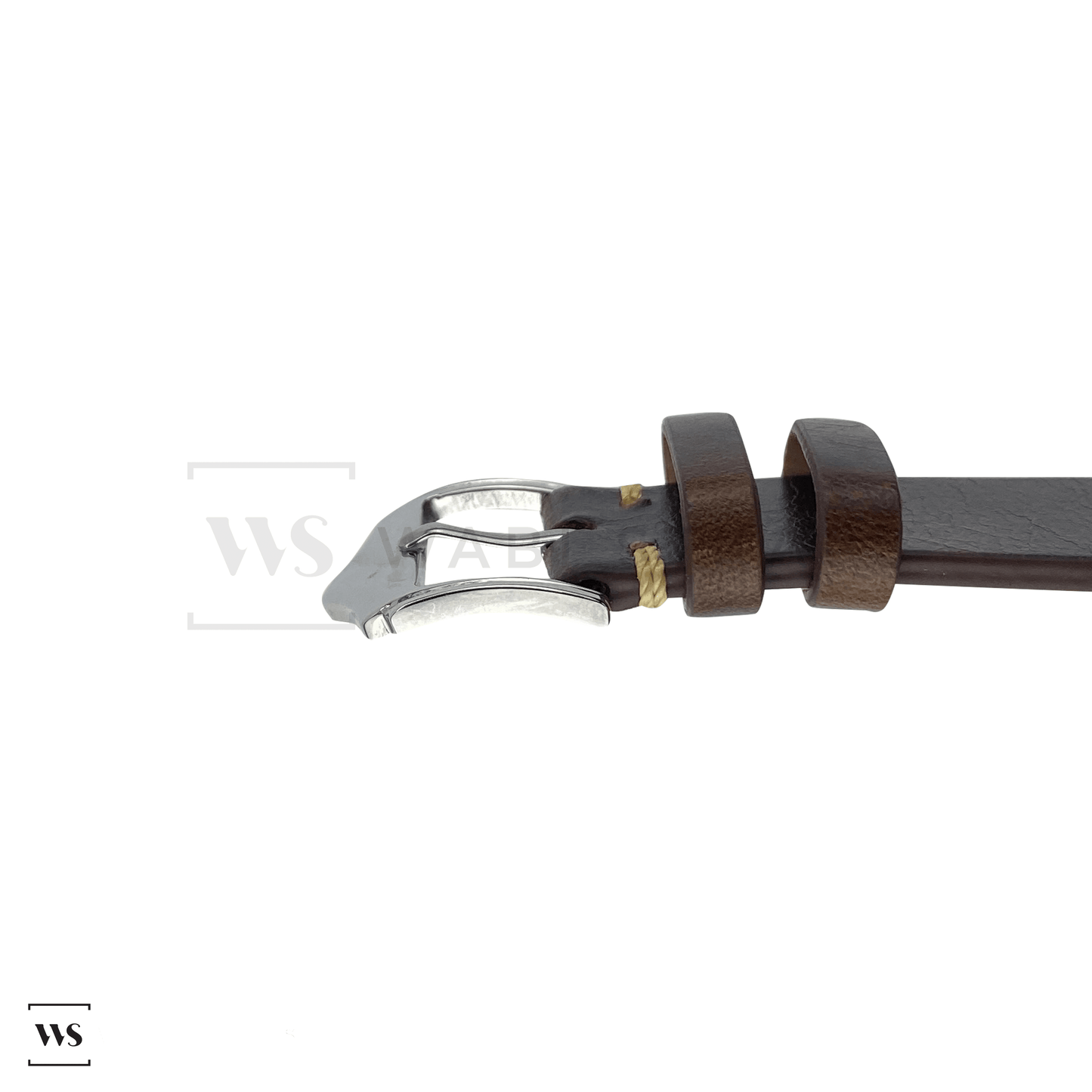 Brown Distressed Leather Watch Strap Side