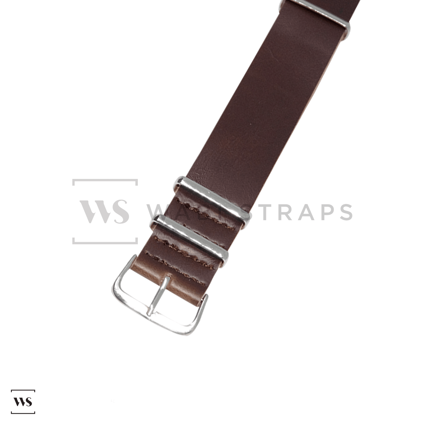 Brown Faux PU Leather One-Piece Watch Strap