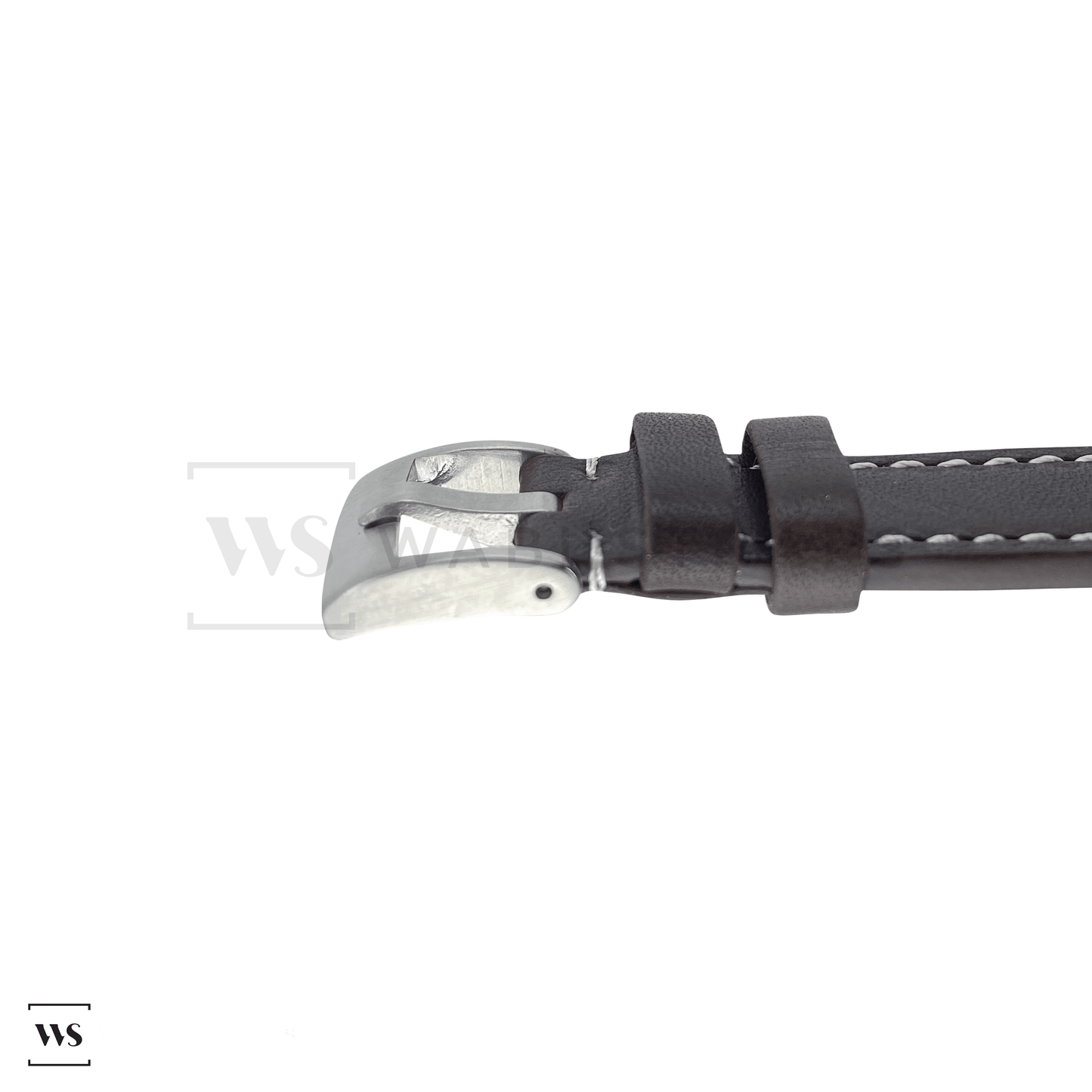 Brown Thick Leather Watch Strap Side