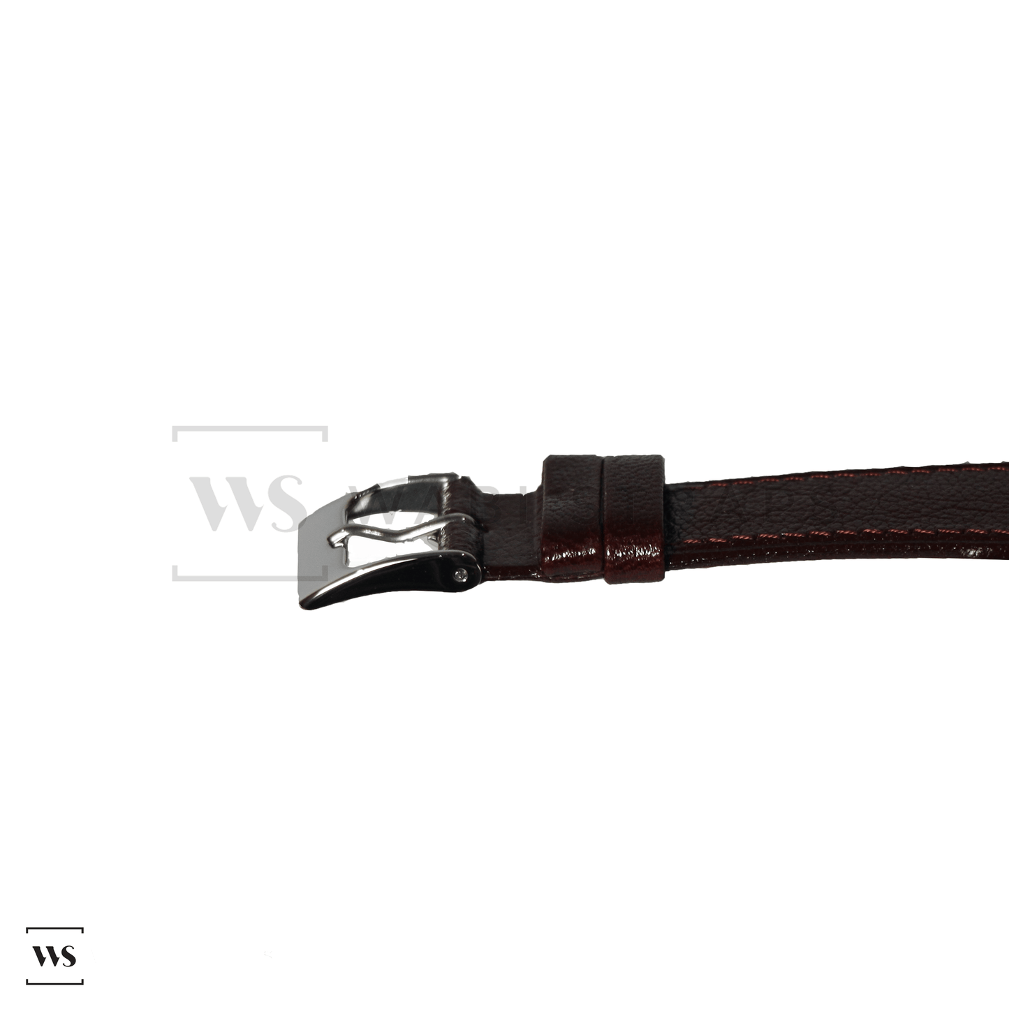 Burgundy Soft Leather Watch Strap Side