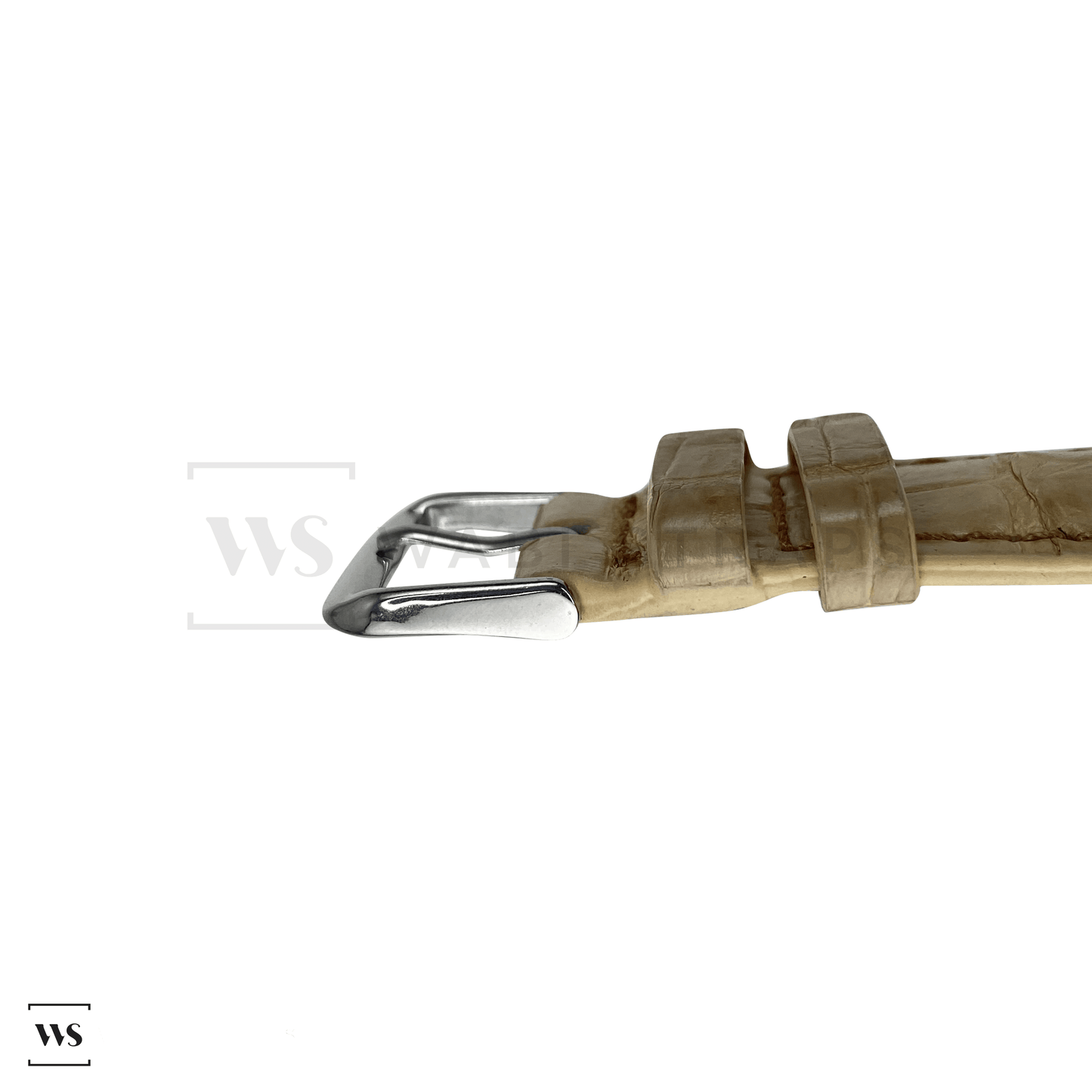 Cream Crocodile Artisan Leather Strap Side