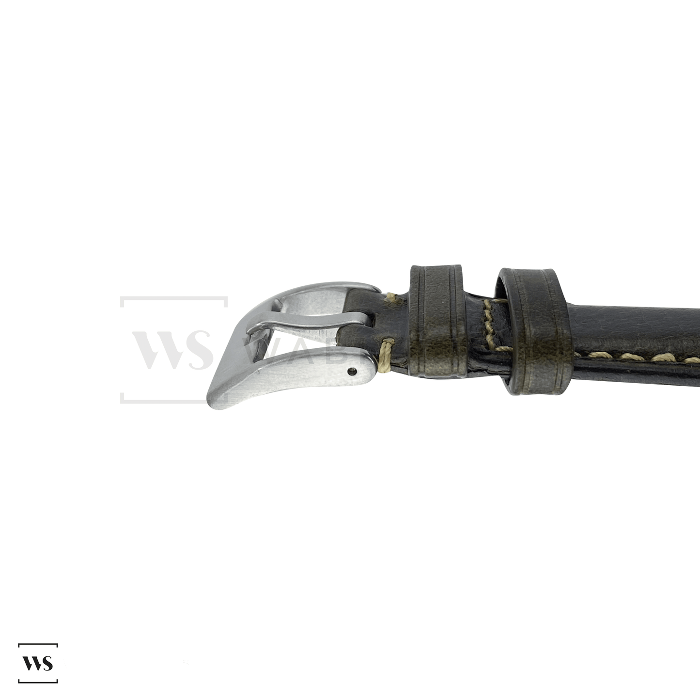 Dirty Green Oxford Padded Leather Strap Side