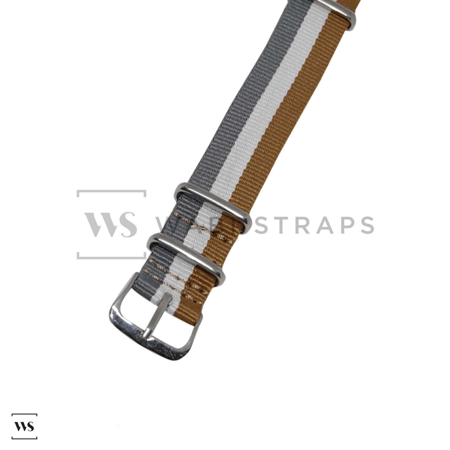 Gold, White & Silver Classic British Military Watch Strap