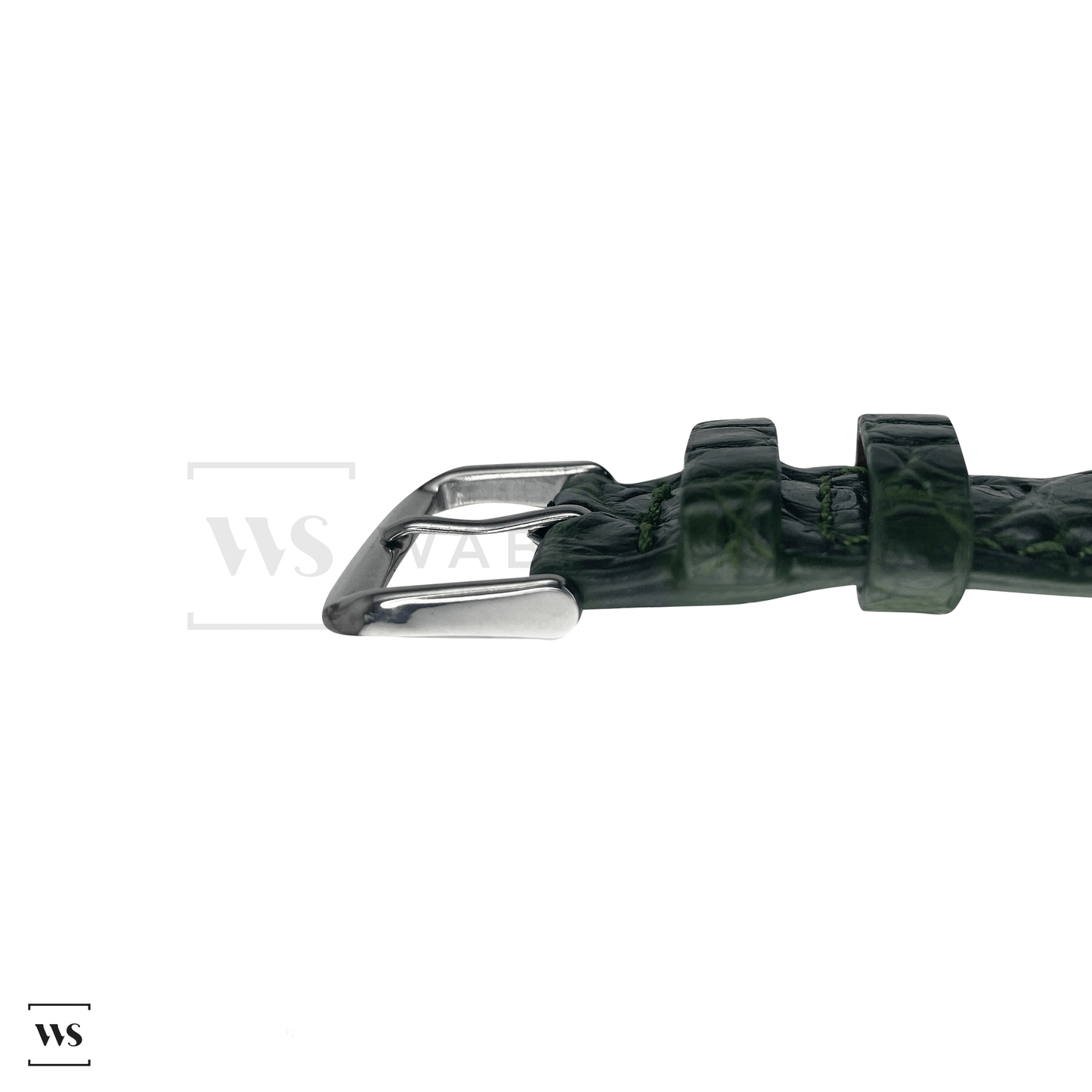 Green Alligator Exotic Leather Strap Side