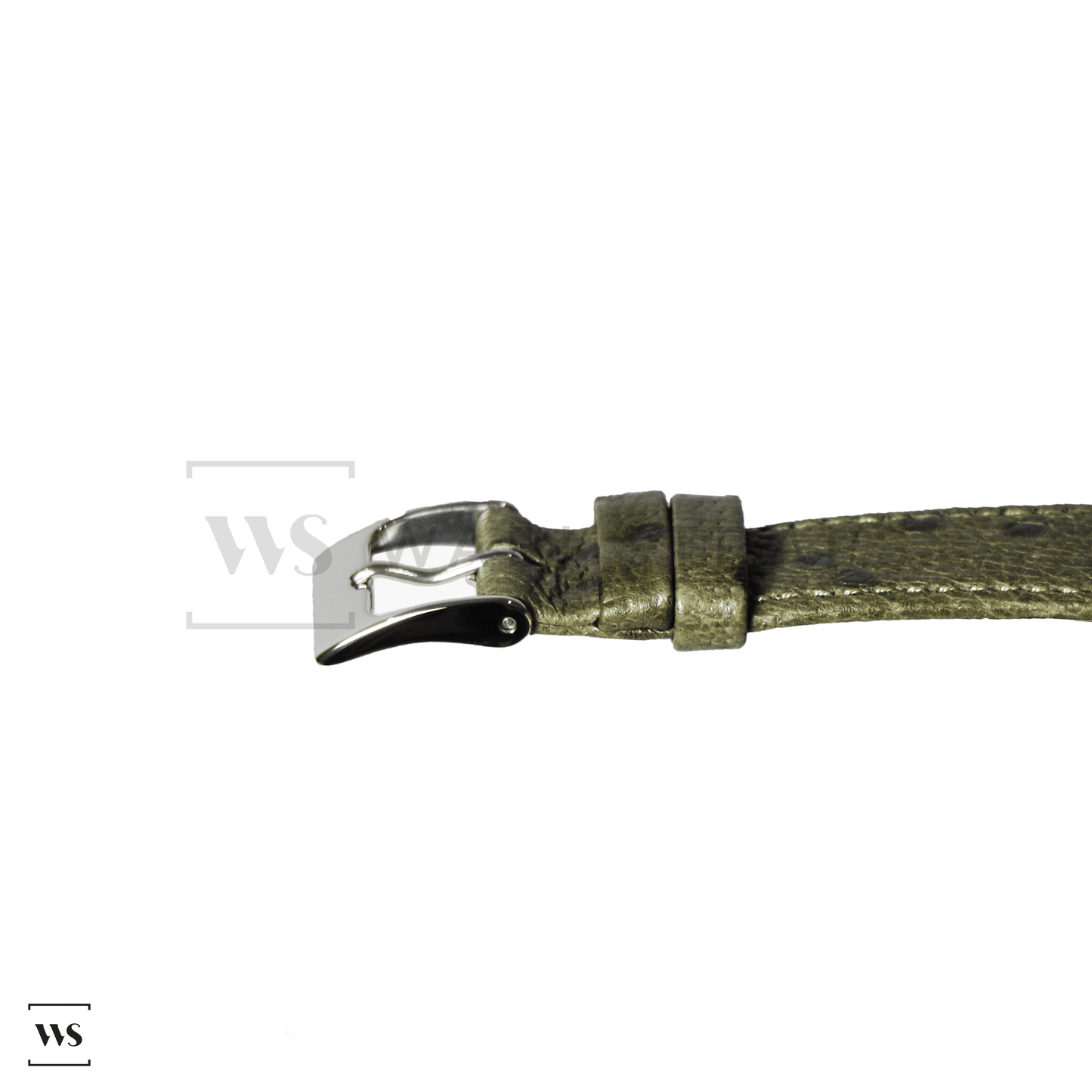 Green Ostrich Grain Watch Strap Side