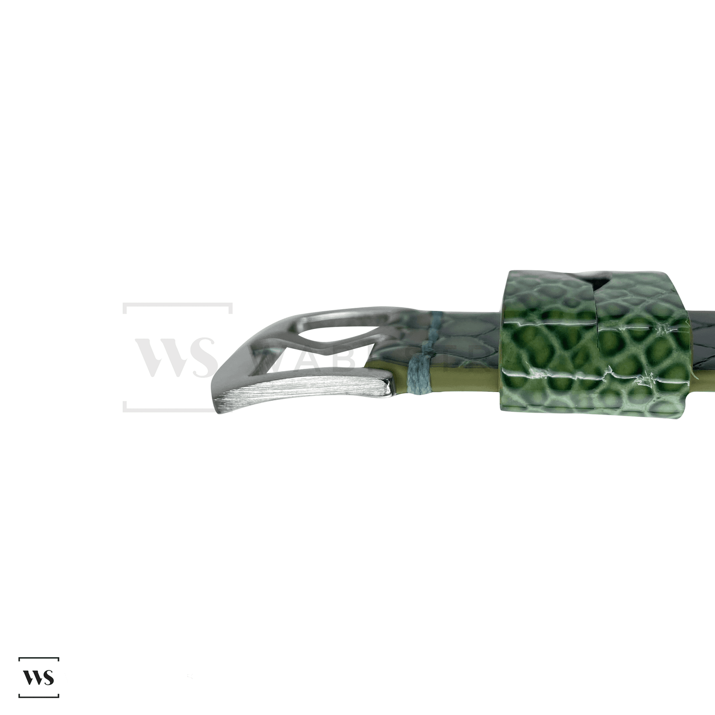 Green Python Rubber Watch Band Side