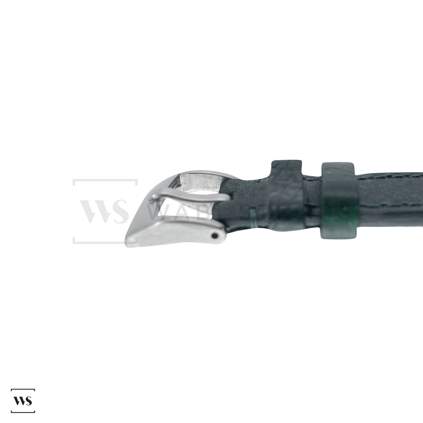 Green Thick Leather Watch Strap Side