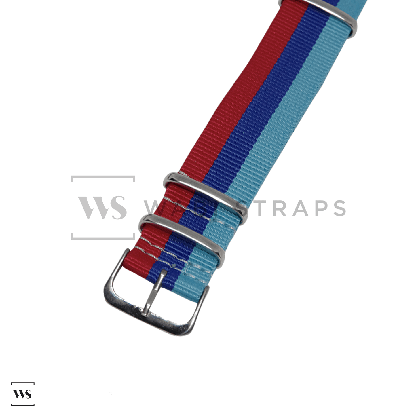Light Blue, Blue & Red Classic British Military Watch Strap