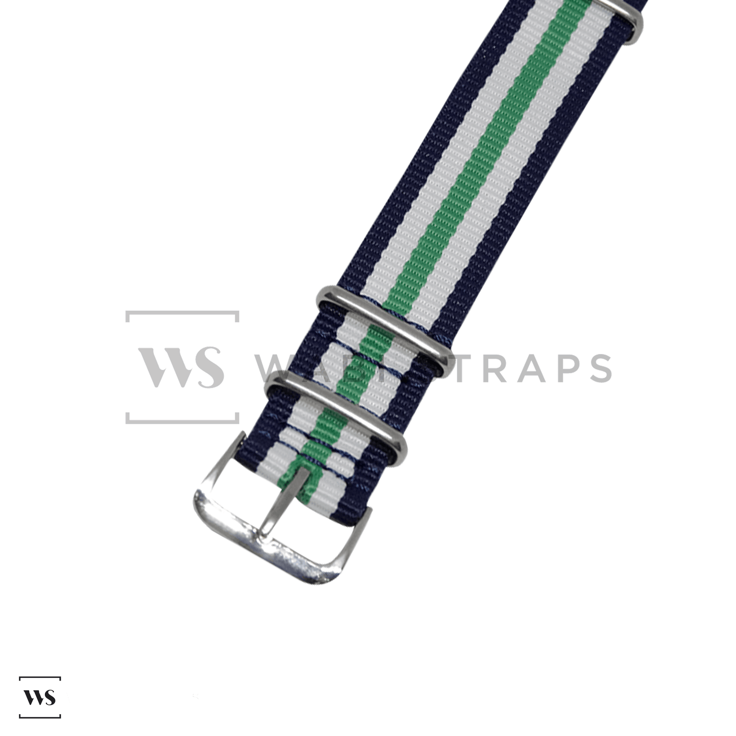 Navy Blue, White & Green Original British Military Watch Strap