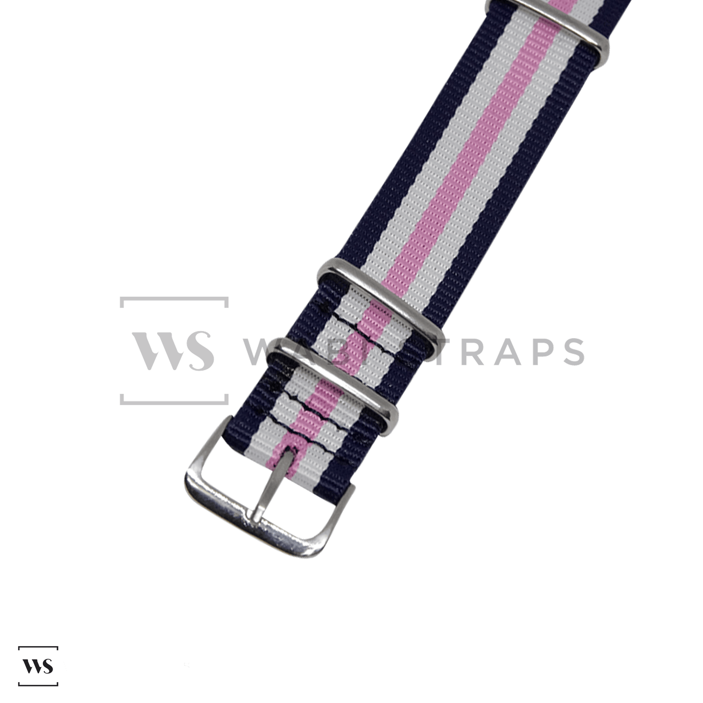 Navy Blue, White & Pink Original British Military Watch Strap