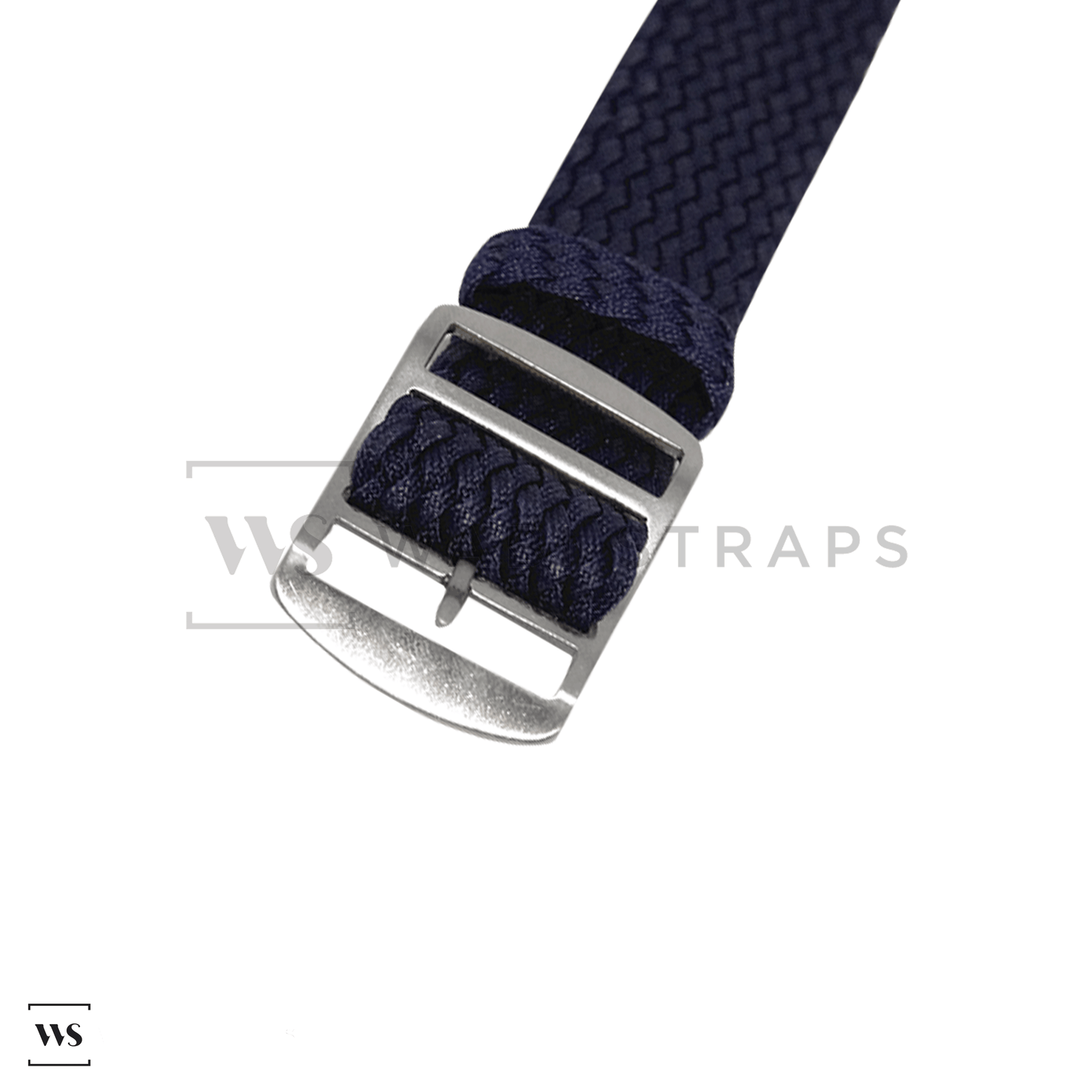 Navy Blue Woven Perlon Strap Straight