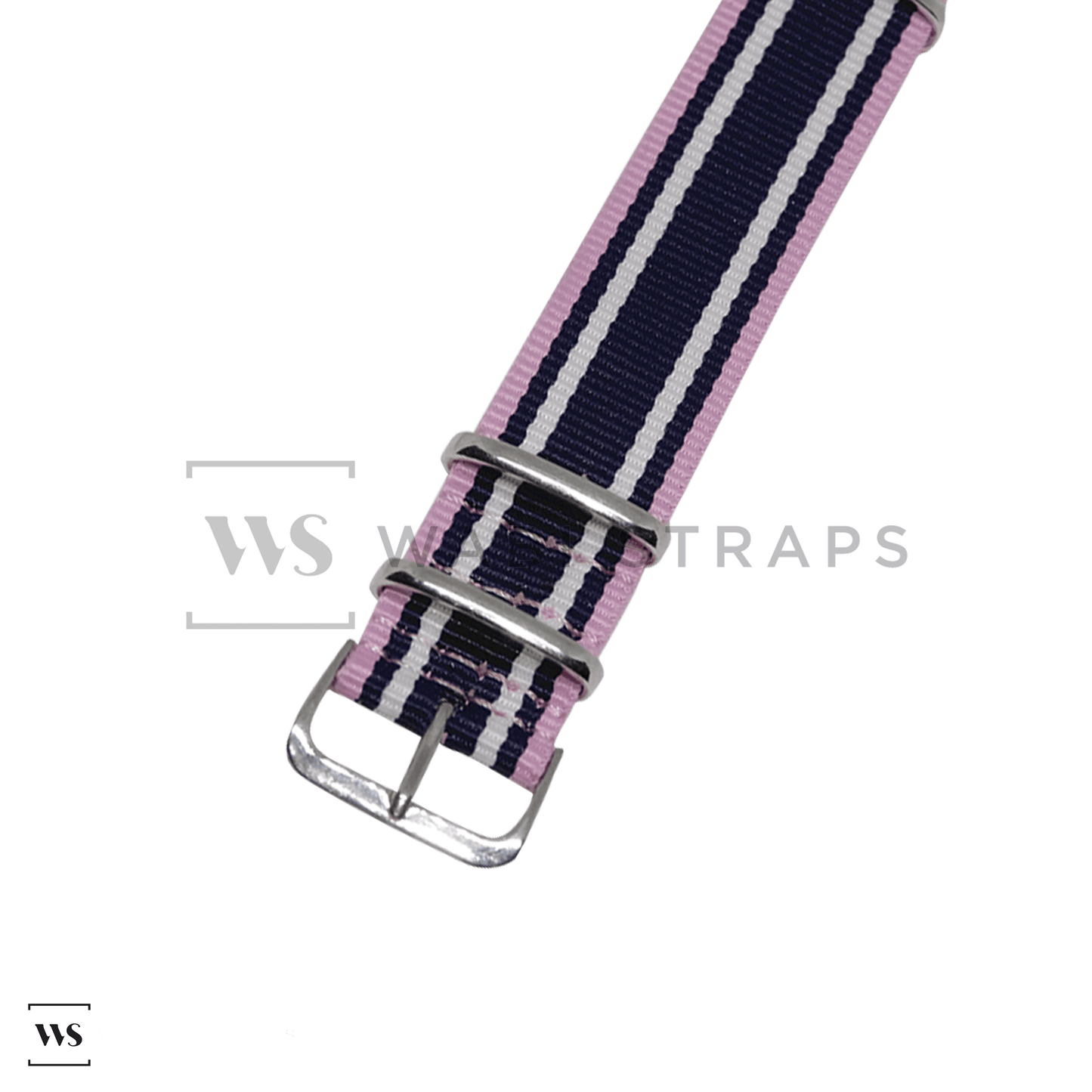 Pink, Navy & White Vintage British Military Watch Strap