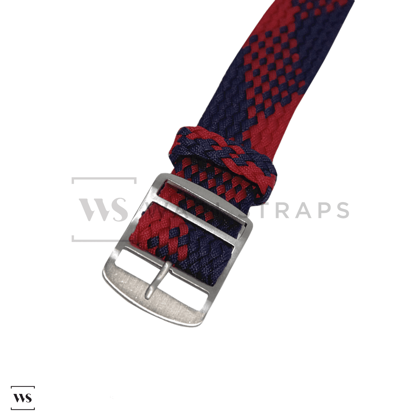 Red & Blue Braided Perlon Strap Straight