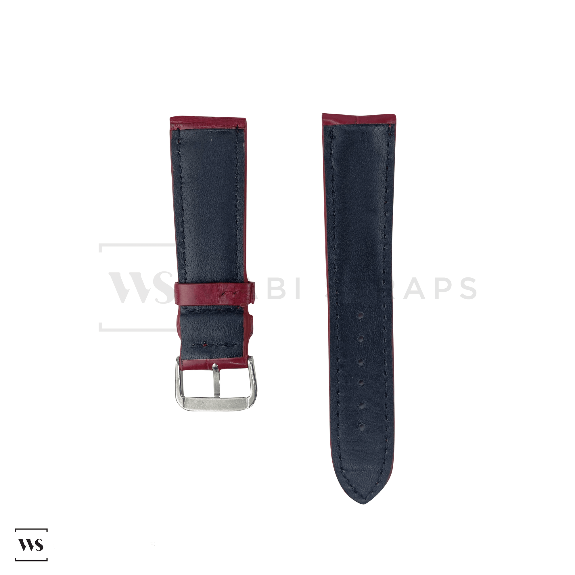 Red Crocodile Artisan Leather Strap Front