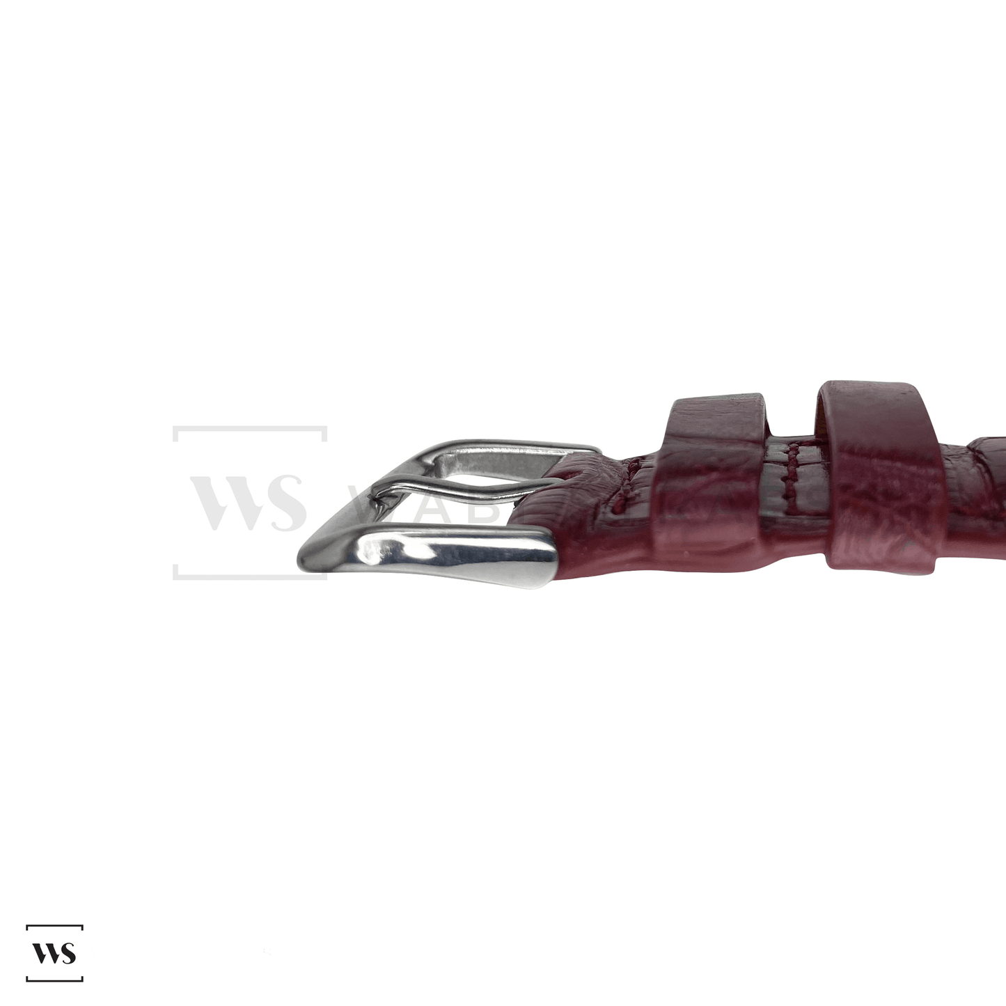 Red Crocodile Artisan Leather Strap Side