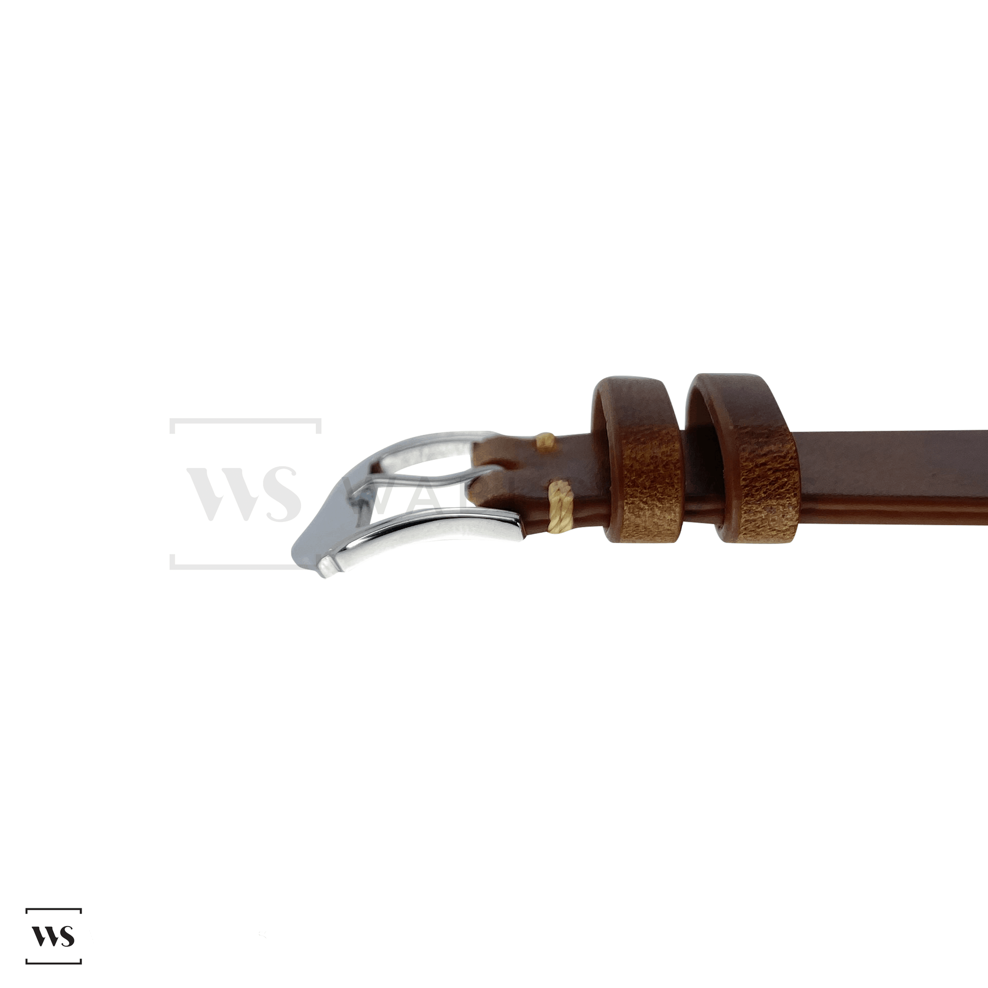 Tan Distressed Leather Watch Strap Side