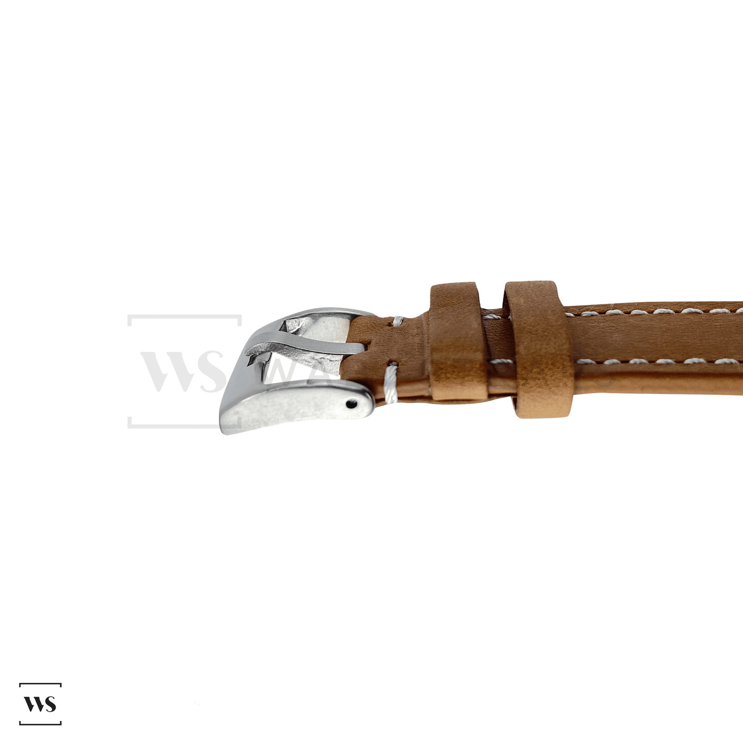 Tan Thick Leather Watch Strap Side