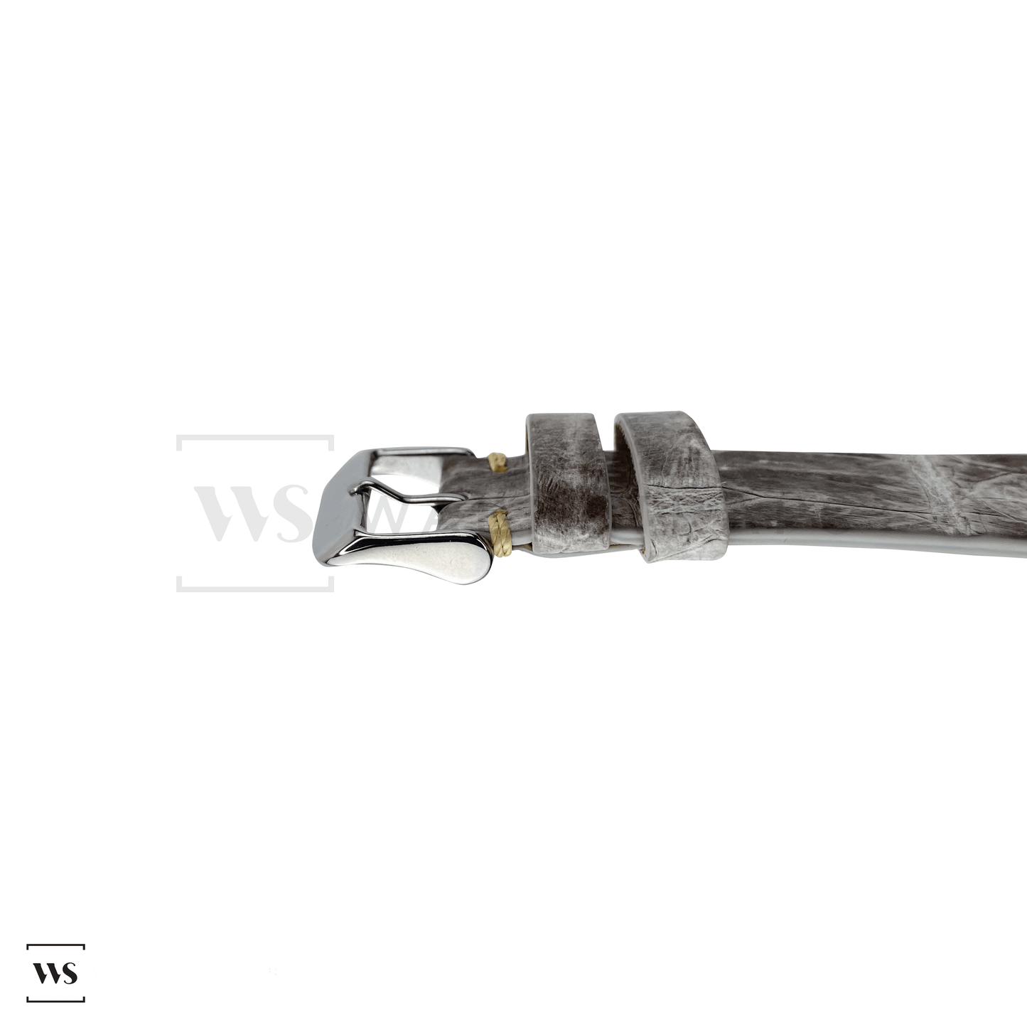 White Bamboo Vintage Leather Strap Side