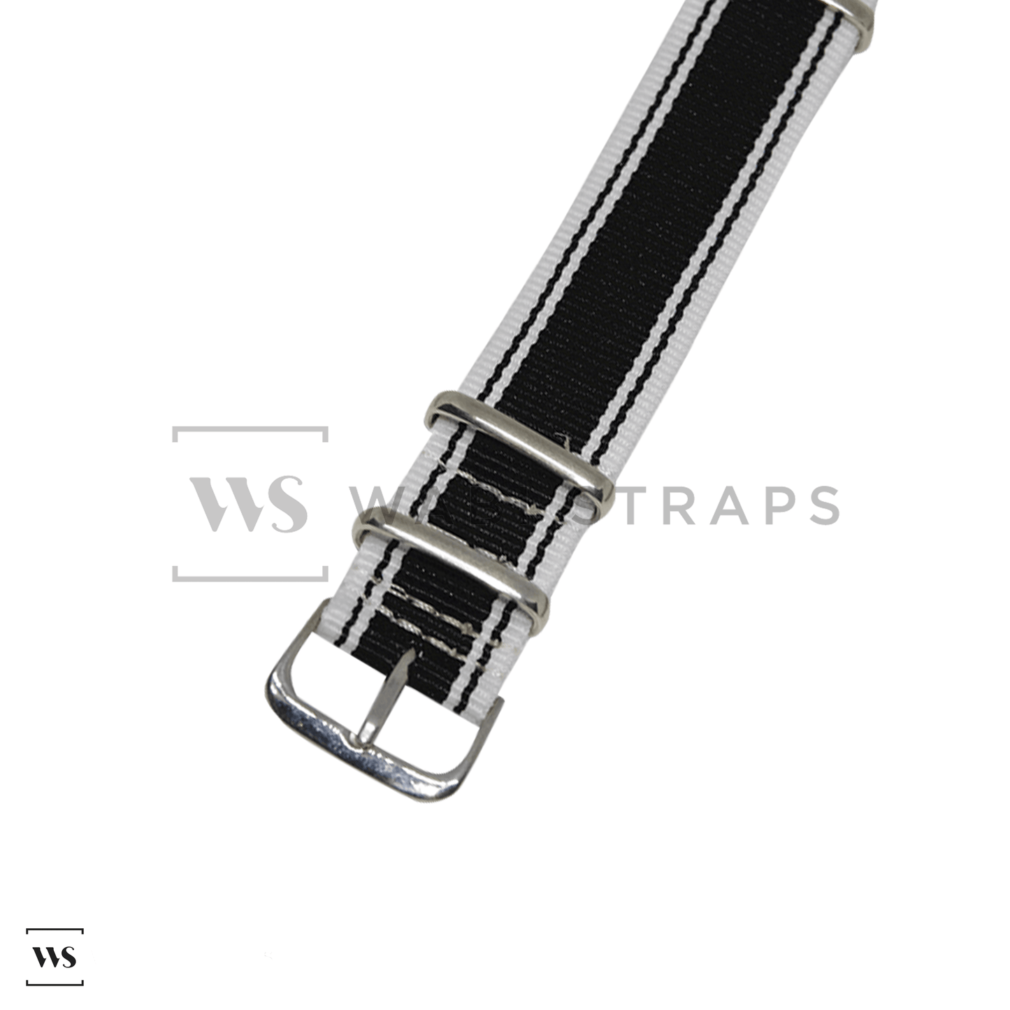 White & Black Vintage British Military Watch Strap