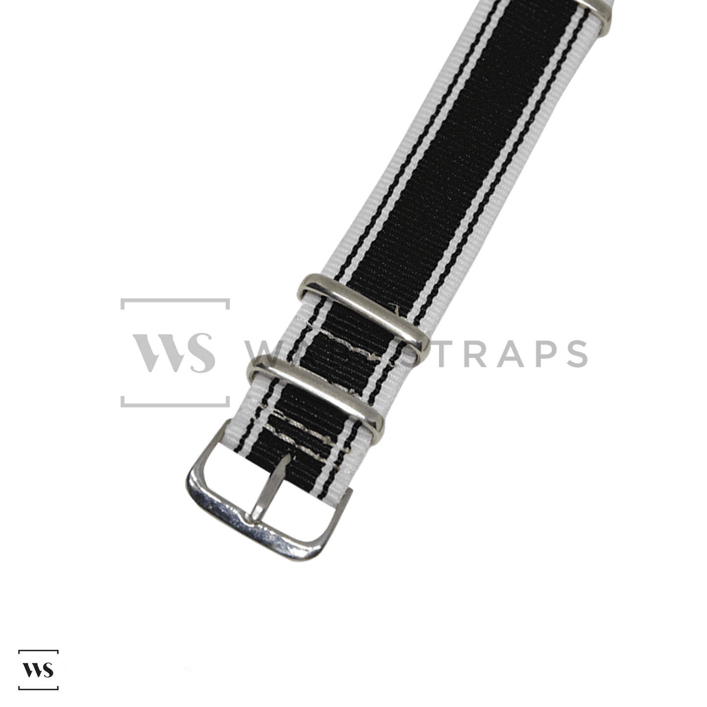 White & Black Vintage British Military Watch Strap