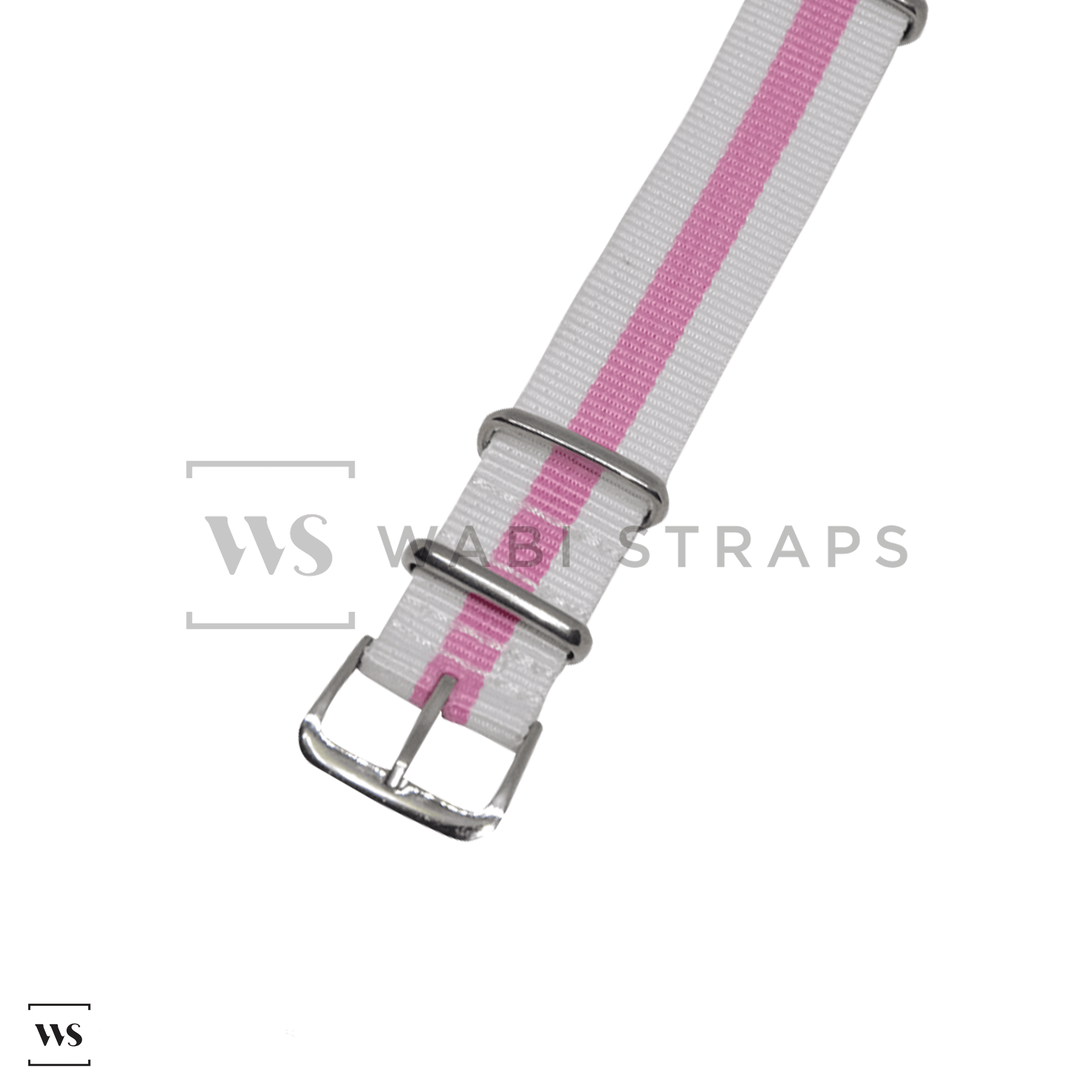 White & Pink Classic British Military Watch Strap