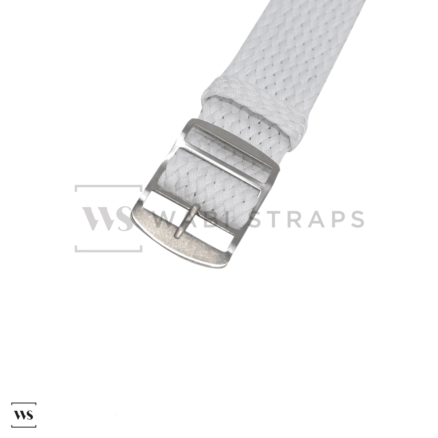 White Woven Perlon Strap Straight
