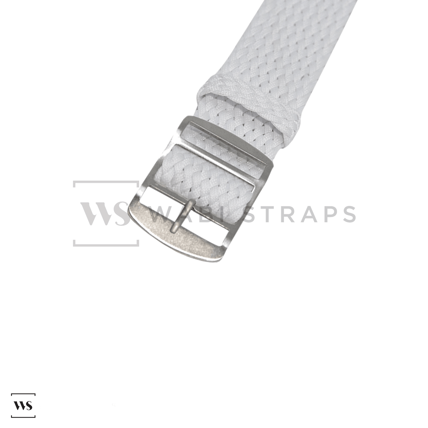 White Woven Perlon Strap Straight