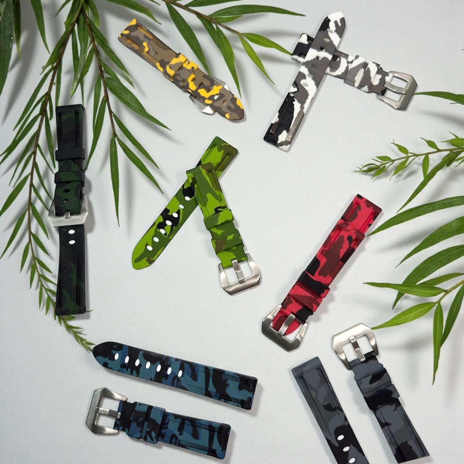 Camouflaged Rubber Watch Straps