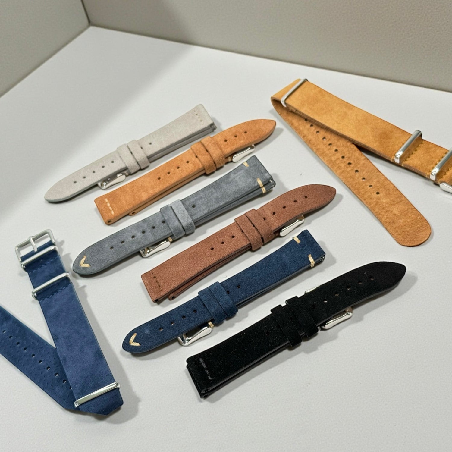 Suede Velvet Leather Watch Strap Collection