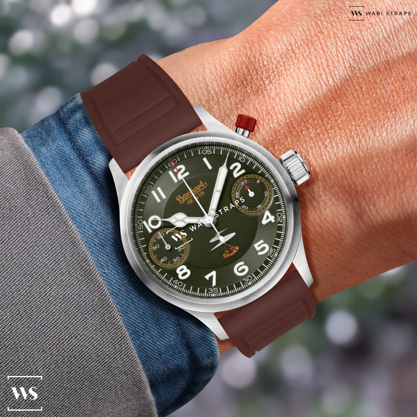 Brown Aviator Tapered Rubber Strap