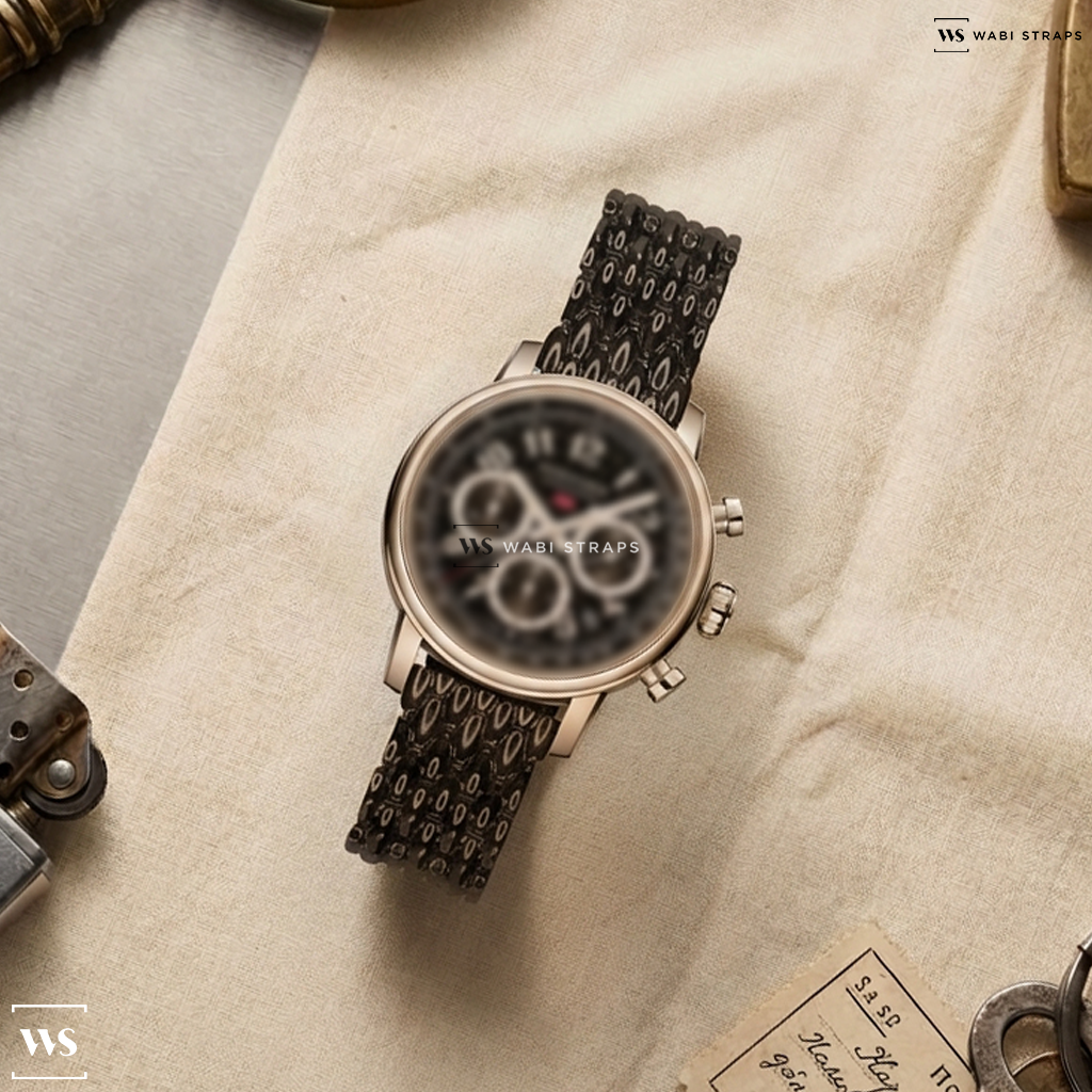 Black Coffin Bead Metal Watch Bracelet on Chopard Mille Miglia Classic Chronograph Automatic Chopard Lucent Steel™ 40.5mm Mens Watch 168619-3001