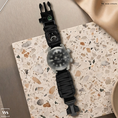 Black Woven Nylon Watch Strap on Benrus Ultra-Deep