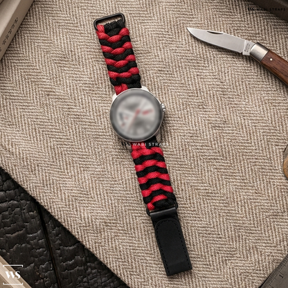 Black/Red Woven Nylon Watch Strap on Chopard Mille Miglia GTS Automatic 43mm 168566-3016