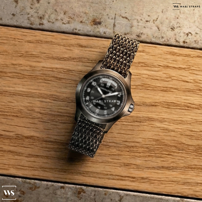 Black Thick Metal Link Metal Watch Bracelet on Armani Exchange All Black