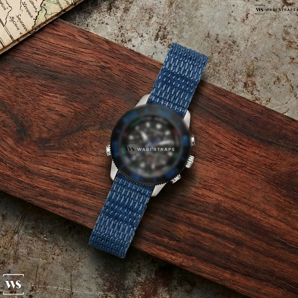 Blue Shark Mesh Metal Watch Bracelet on Citizen Promaster Sailhawk