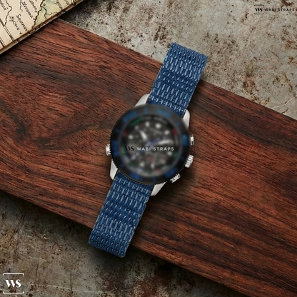 Blue Shark Mesh Metal Watch Bracelet on Citizen Promaster Sailhawk