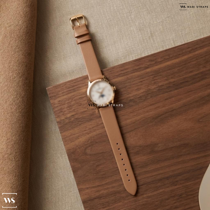 Brown Smooth Leather Watch Strap on Jaeger LeCoultre Master Control Calendar
