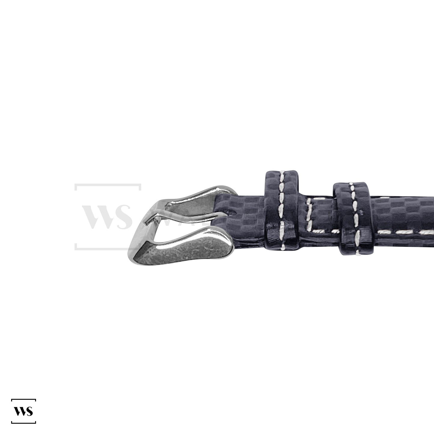 Black-White Carbon Fibre Leather Strap