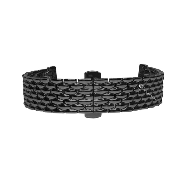Black 7-Link Coffin Link Bead Metal Bracelet – wabistraps