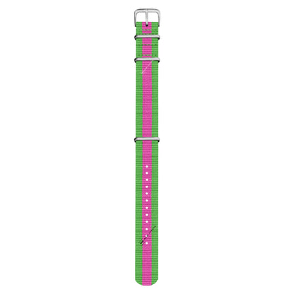 Lime Green & Pink Classic British Military Watch Strap
