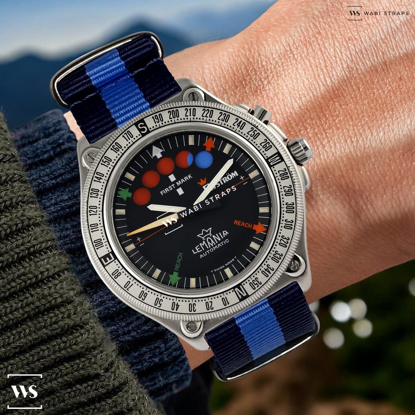 Navy Blue & Sky Blue Classic British Military Watch Strap