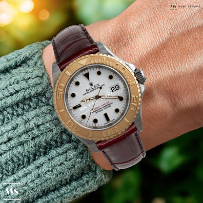 Red Crocodile Artisan Leather Strap