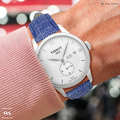 Navy Denim Leather Hybrid Strap